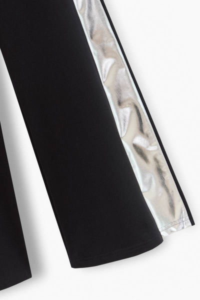 Нарядные брюки палаццо с серебряными лампасами Bell Bimbo 230218 черный - фото 2