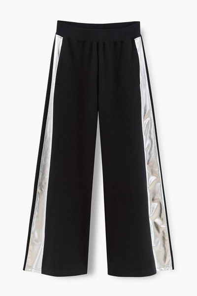 Нарядные брюки палаццо с серебряными лампасами Bell Bimbo 230218 черный - фото 1