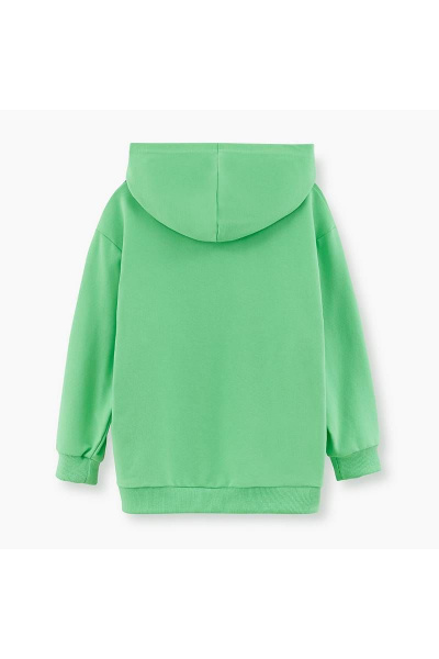 Зеленое худи с вышивкой, фигурным низом и воротником Bell Bimbo 230097 салатовый - фото 3