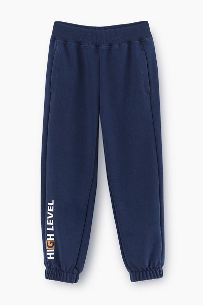 Брюки-джоггеры из футера с надписью и средней посадкой Bell Bimbo 230088 т.синий - фото 1