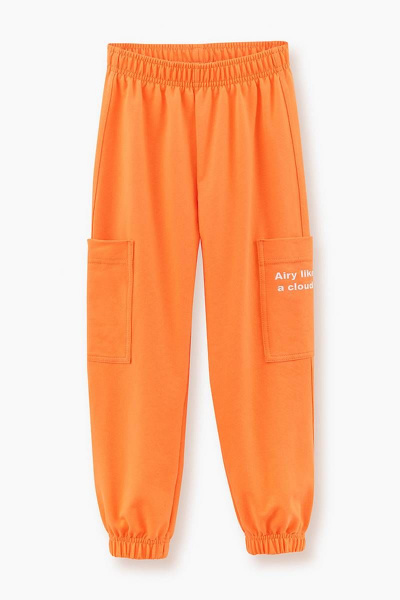 Карго брюки из футера с принтом для девочки Bell Bimbo 230050 абрикос - фото 1