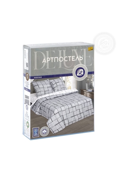Комплект постельного белья из хлопка поплин 2-спальный Евро АРТПОСТЕЛЬ 909 пифагор - фото 7