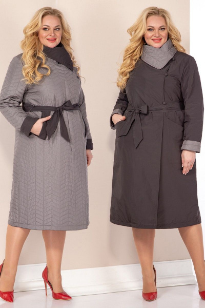 Пальто Shetti 2113 графит+серый - фото 1