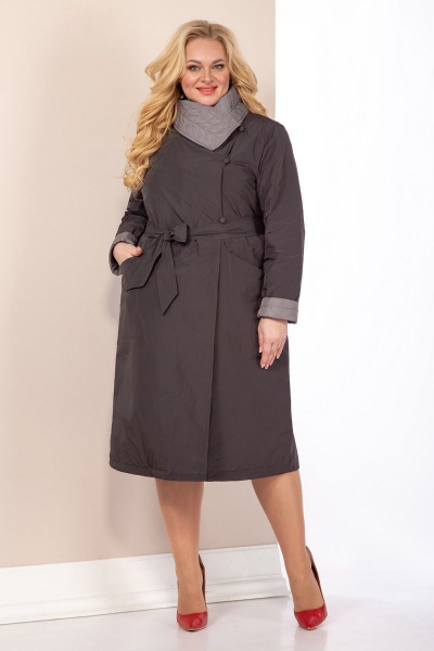 Пальто Shetti 2113 графит+серый - фото 2