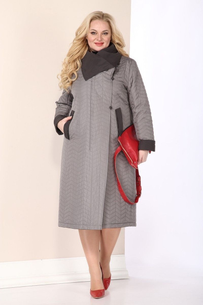 Пальто Shetti 2113 графит+серый - фото 7