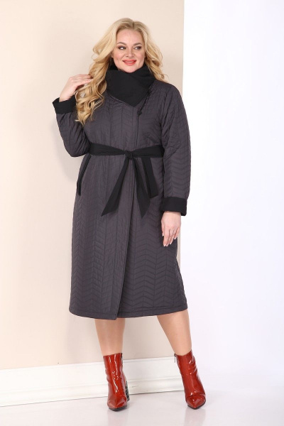 Пальто Shetti 2113 черный+серый - фото 3