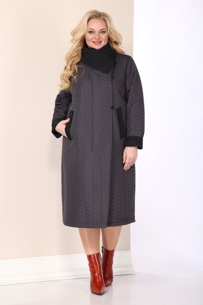 Пальто Shetti 2113 черный+серый - фото 2