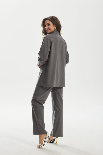Демисезонный комплект из брюк и рубашки из текстиля MALI 722-124 серый - фото 10