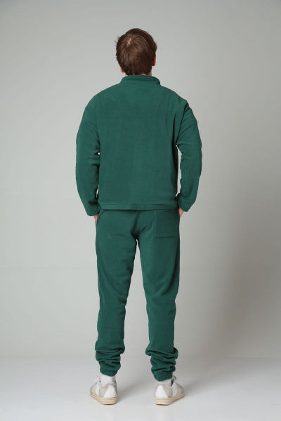 Брюки и джемпер из теплого флиса на каждый день спорт-комплект HIT 0321/1 зеленый - фото 4