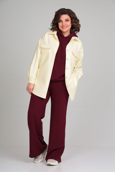 Рубашка из джинсового хлопка с накладными карманами и вышивкой Michel chic 773 нежно-желтый - фото 4