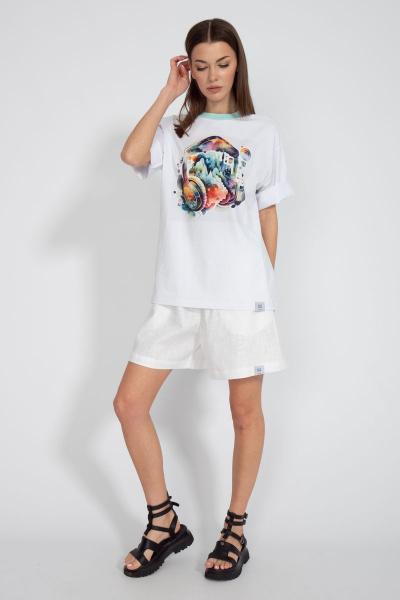 Футболка на каждый день свободного кроя из хлопка Kivviwear 4034.17 - фото 9