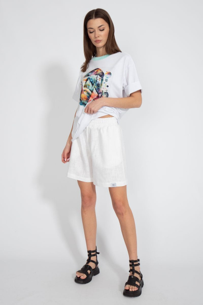 Футболка на каждый день свободного кроя из хлопка Kivviwear 4034.17 - фото 7