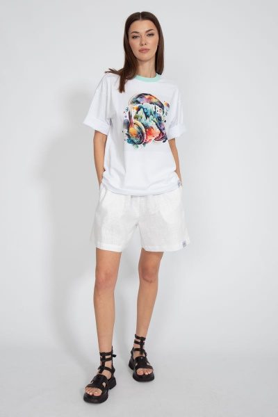 Футболка на каждый день свободного кроя из хлопка Kivviwear 4034.17 - фото 3