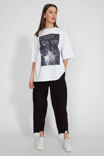 Футболка свободного кроя из хлопка для летнего стиля Kivviwear 4034.22 - фото 4