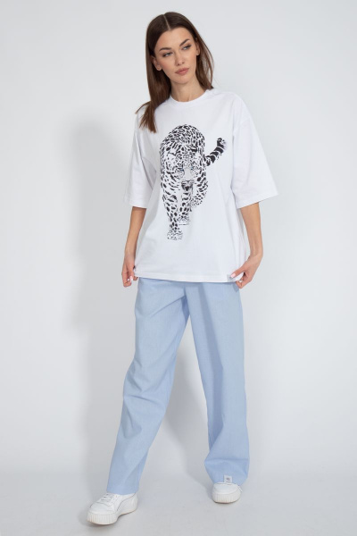 Футболка хлопковая с удлинённым рукавом для повседневной носки Kivviwear 4034.23 - фото 4