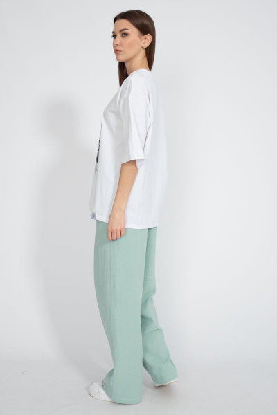 Футболка свободного кроя из трикотажа для летнего образа Kivviwear 4034.24 - фото 11