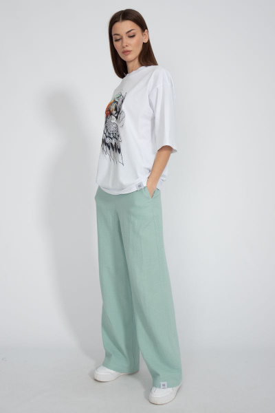 Футболка свободного кроя из трикотажа для летнего образа Kivviwear 4034.24 - фото 8