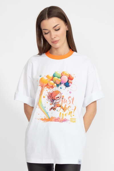 Футболка из хлопка с удлинённым рукавом для летнего гардероба Kivviwear 4034.30 - фото 1