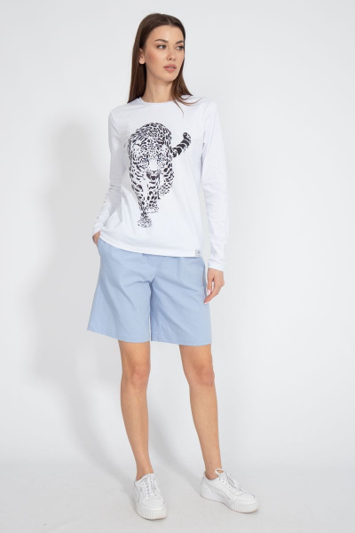 Лонгслив классический из трикотажа хлопка на каждый день Kivviwear 4061.43 - фото 3