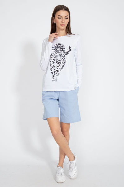 Лонгслив классический из трикотажа хлопка на каждый день Kivviwear 4061.43 - фото 2