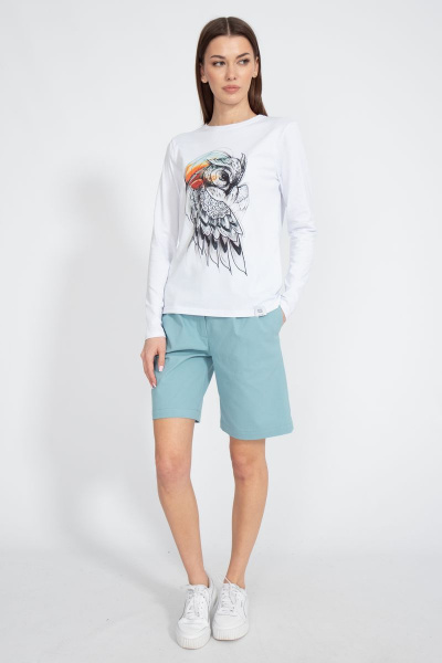 Лонгслив классический из трикотажа хлопка на каждый день Kivviwear 4061.44 - фото 11