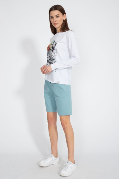 Лонгслив классический из трикотажа хлопка на каждый день Kivviwear 4061.44 - фото 7