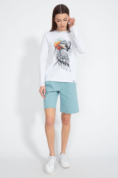 Лонгслив классический из трикотажа хлопка на каждый день Kivviwear 4061.44 - фото 5