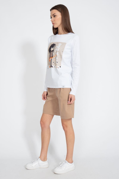 Лонгслив классический из трикотажа хлопка на каждый день Kivviwear 4061.45 - фото 7