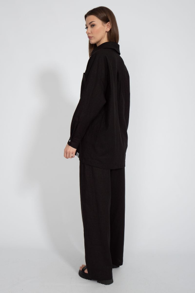 Рубашка лен свободного кроя с накладным карманом Kivviwear 4073.11 - фото 8