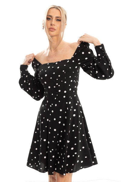 Платье на каждый день с цветочным принтом Golden Valley 4928 черный - фото 4