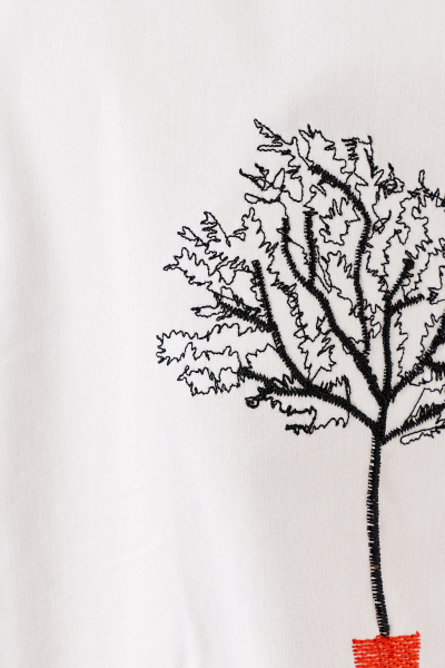 Блузка женская с принтом на пуговицах из хлопка Панда 139840w белый - фото 4