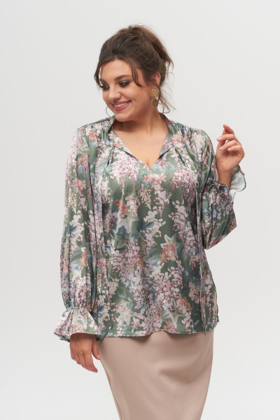 Блуза Anelli 1323 зеленый - фото 2