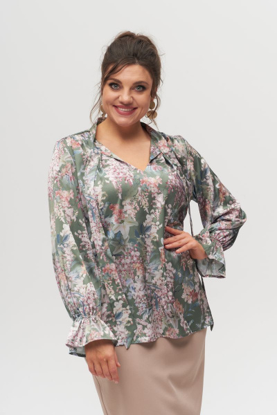 Юбка-карандаш до колена с прорезями и молнией сзади Anelli 1313 бежевый - фото 4