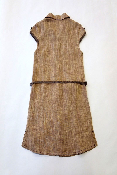 Туника из льна с пуговицами и съемным поясом Юнона М7156 песочный - фото 2