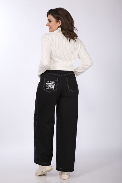 Джинсовые брюки прямые с накладными карманами для ежедневного стиля INVITE 2026 черный - фото 6