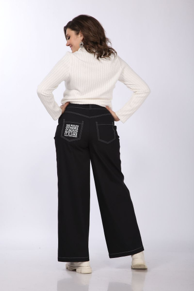 Джинсовые брюки прямые с накладными карманами для ежедневного стиля INVITE 2026 черный - фото 4