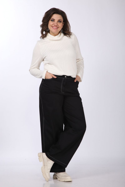 Джинсовые брюки прямые с накладными карманами для ежедневного стиля INVITE 2026 черный - фото 1