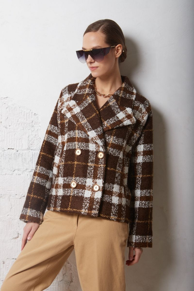 Полупальто DAVYDOV 9114 коричневый - фото 1