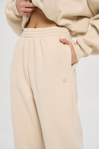 Бежевый спортивный костюм с укороченным худи и джоггерами RAWR 311 бежевый.начес - фото 8