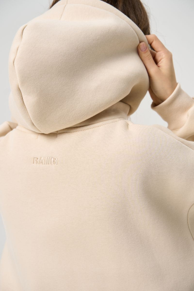 Бежевый спортивный костюм с укороченным худи и джоггерами RAWR 311 бежевый.начес - фото 6