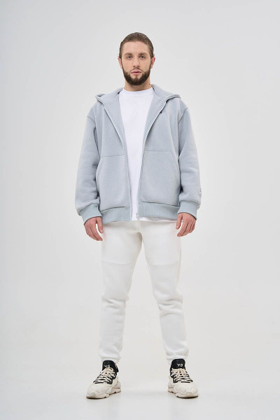 Объемный оверсайз худи с карманом-кенгуру для спорт-шика RAWR 403 лунный_камень.начес - фото 8