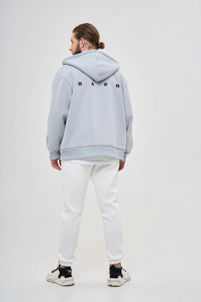 Объемный оверсайз худи с карманом-кенгуру для спорт-шика RAWR 403 лунный_камень.начес - фото 5