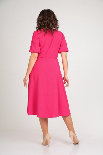 Платье миди с запахом и ассиметричным лифом Danaida 2161 фуксия - фото 4