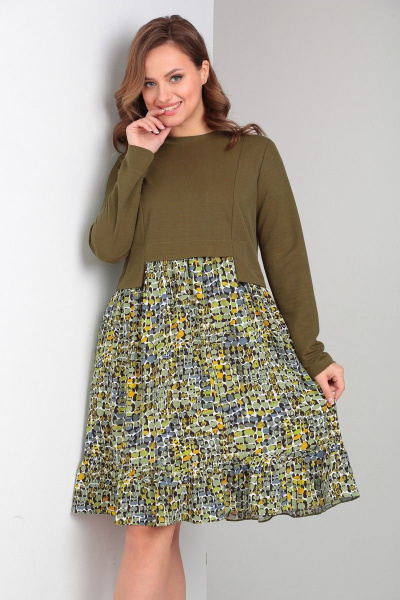 Платье TVIN 7607 хаки - фото 8