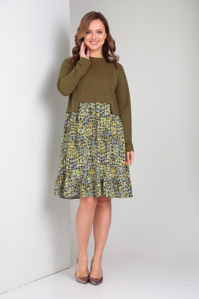 Платье TVIN 7607 хаки - фото 3