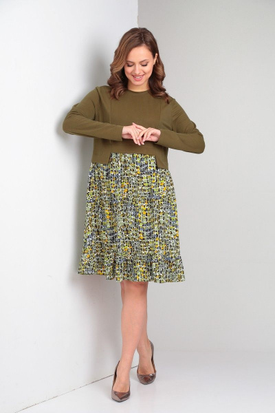 Платье TVIN 7607 хаки - фото 2