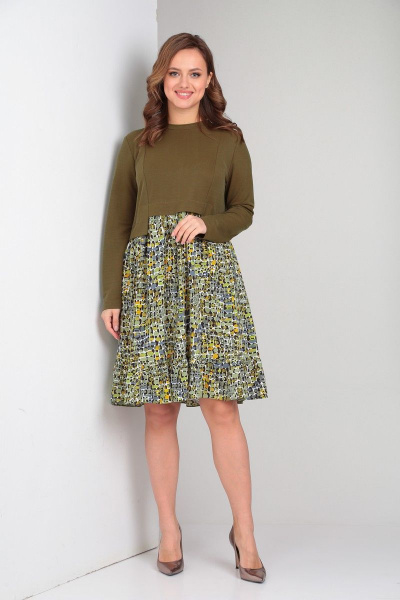 Платье TVIN 7607 хаки - фото 1