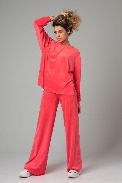 Брюки, джемпер DOGGI 2866 яркий коралл - фото 1