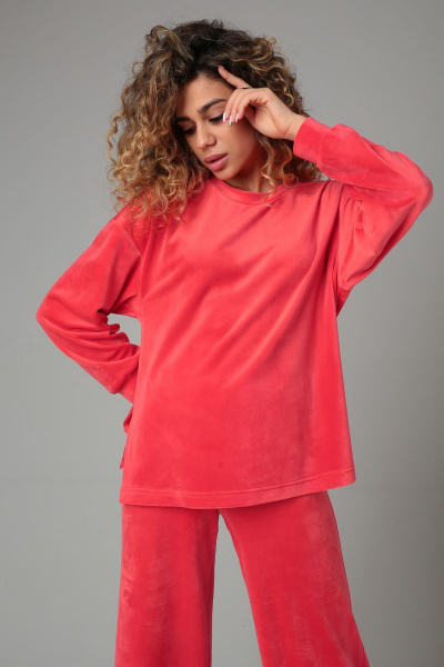 Брюки, джемпер DOGGI 2866 яркий коралл - фото 3