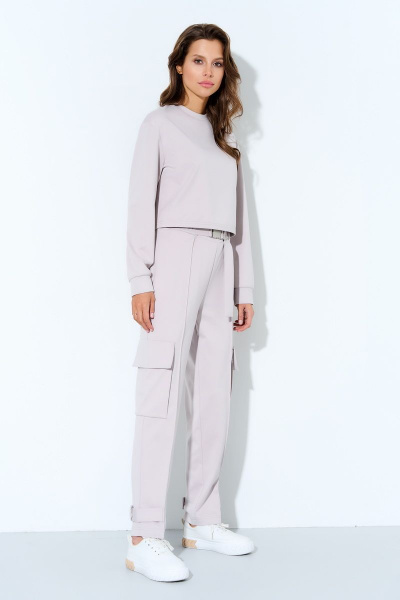 Демисезонный спортивный костюм из трикотажа DILIA 0735 серый - фото 4
